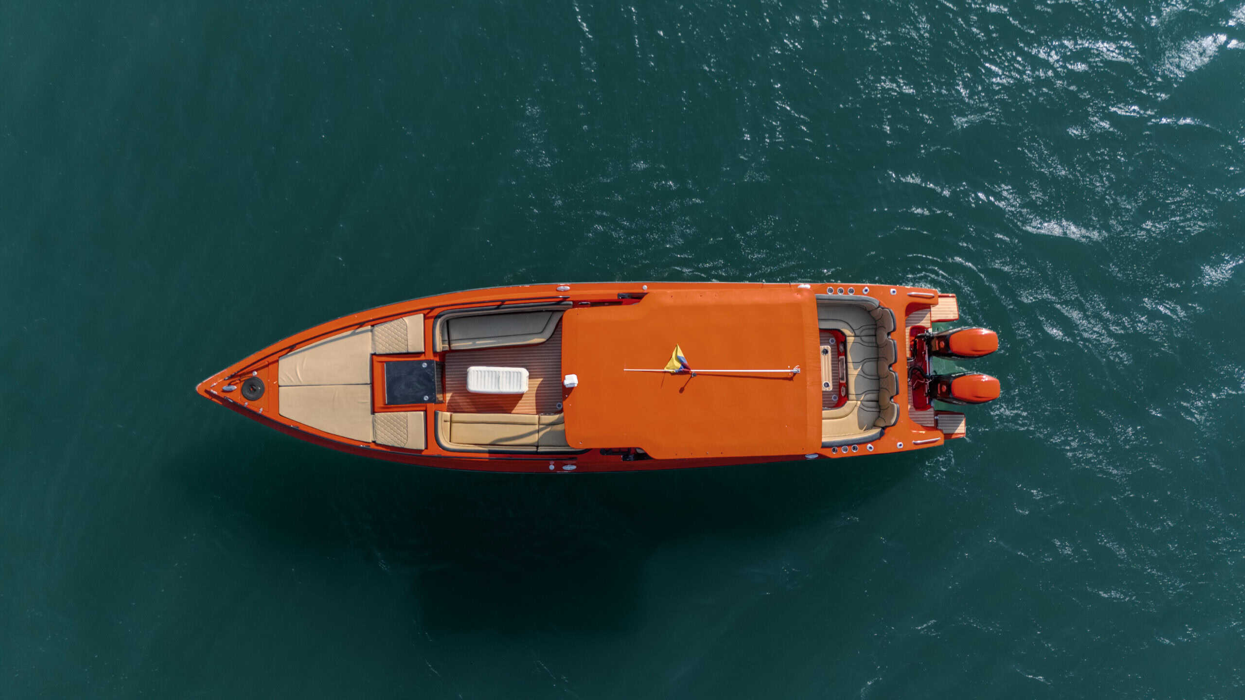 Luxury yacht aerial view Cartagena bachelor party