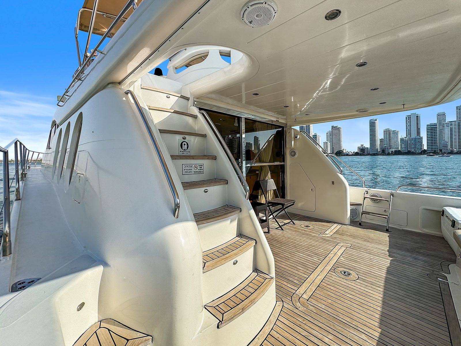 Flybridge helm and seating on the 70' Viking