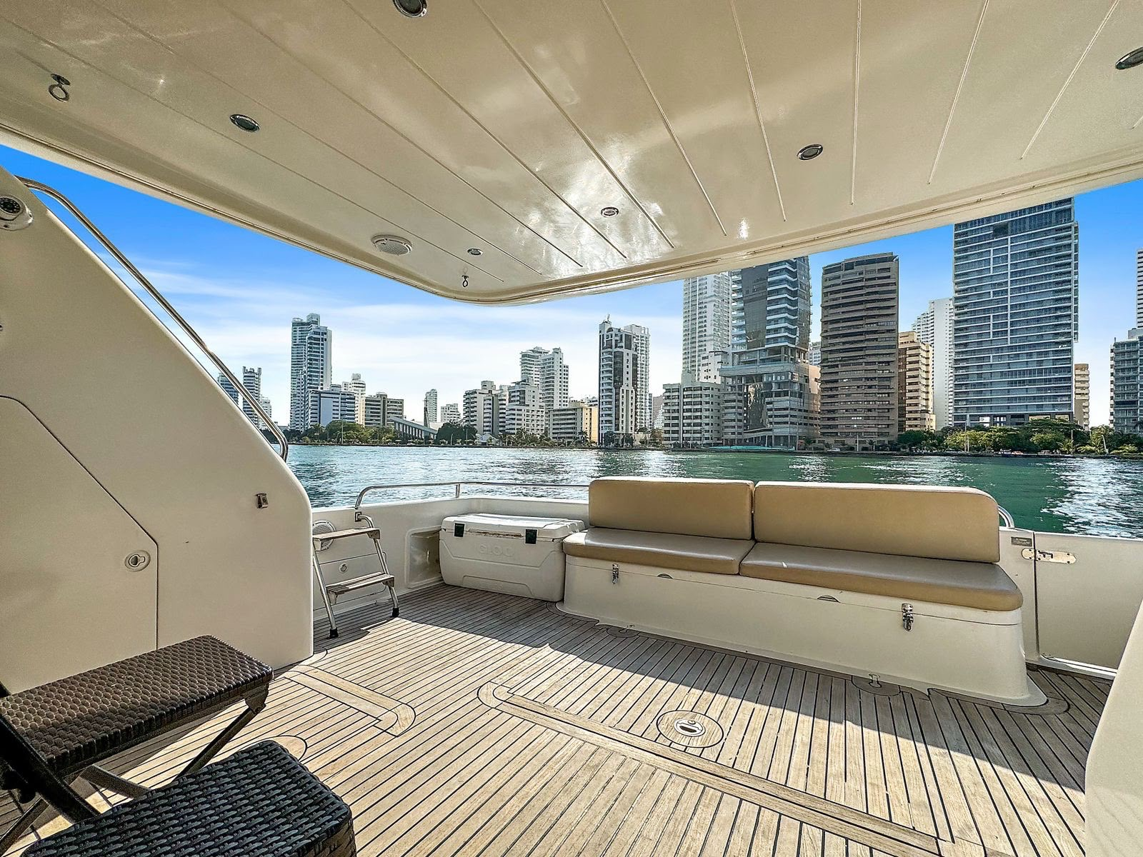 Aft deck facing the Cartagena skyline