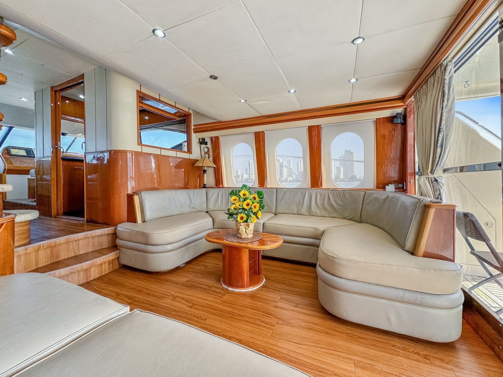 Galley kitchen aboard the yacht