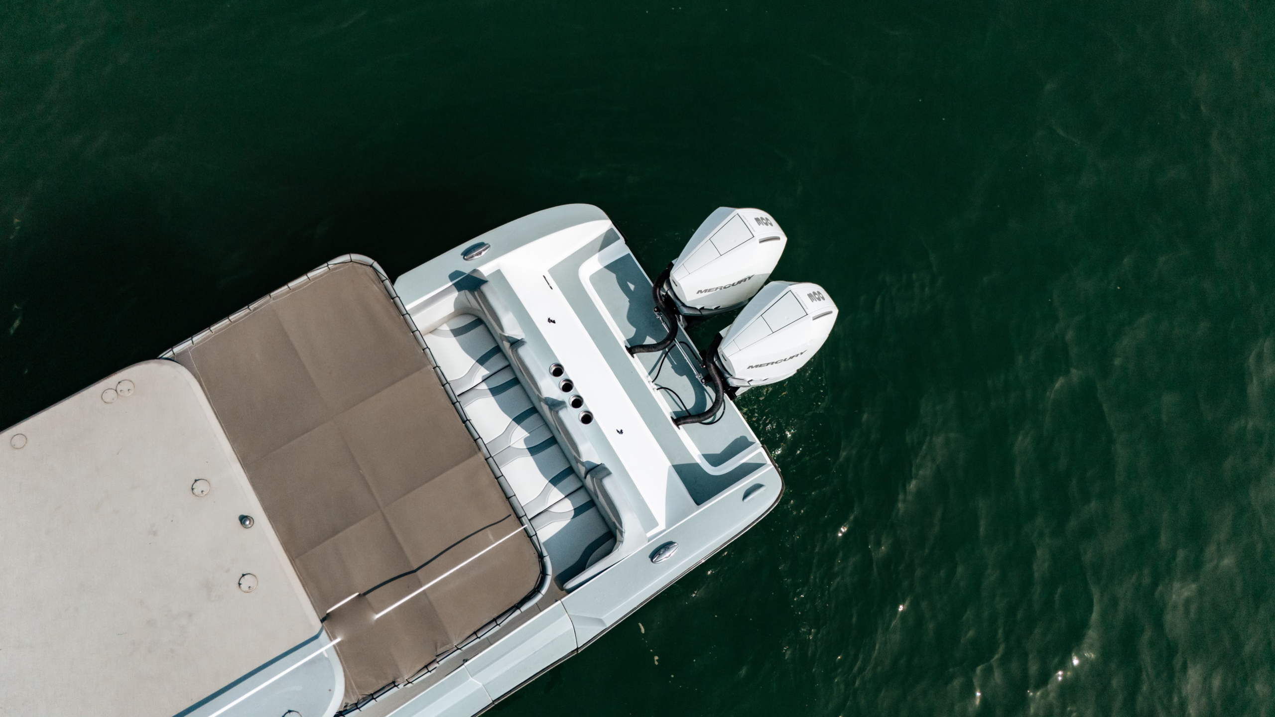 Top-down view of the engines and swim platform