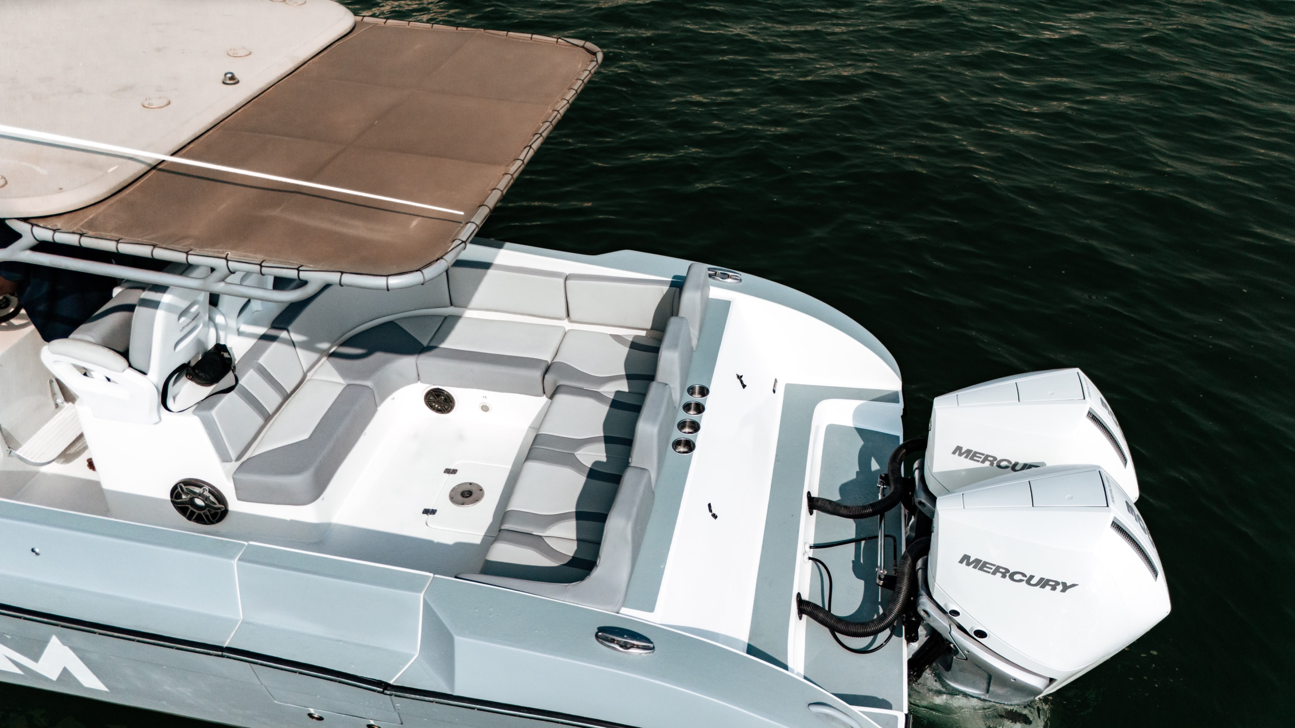 Aerial of the stern shade extension