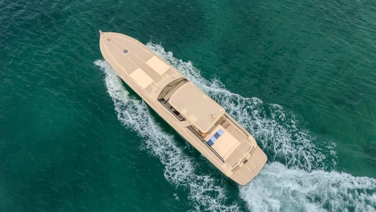 Aerial top view of the Cherokee cruising