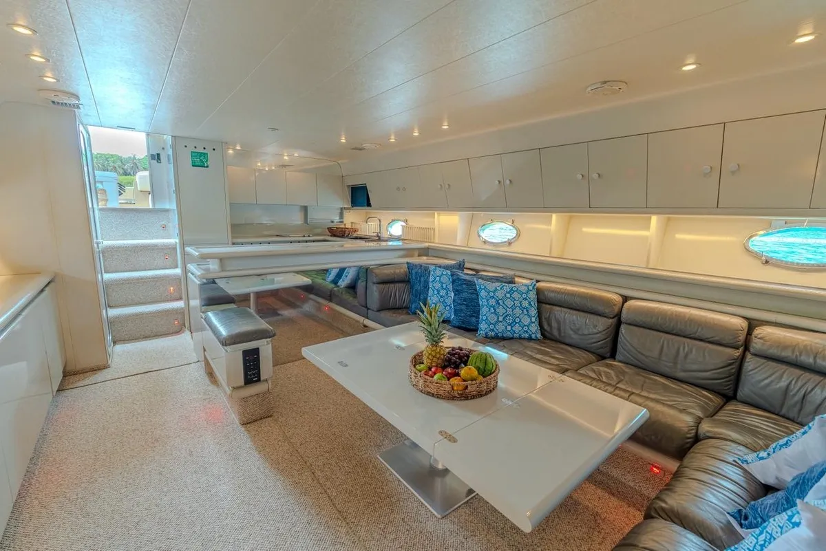 Interior detail of the private yacht