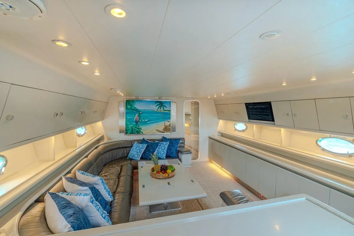 Salon seating with sea views