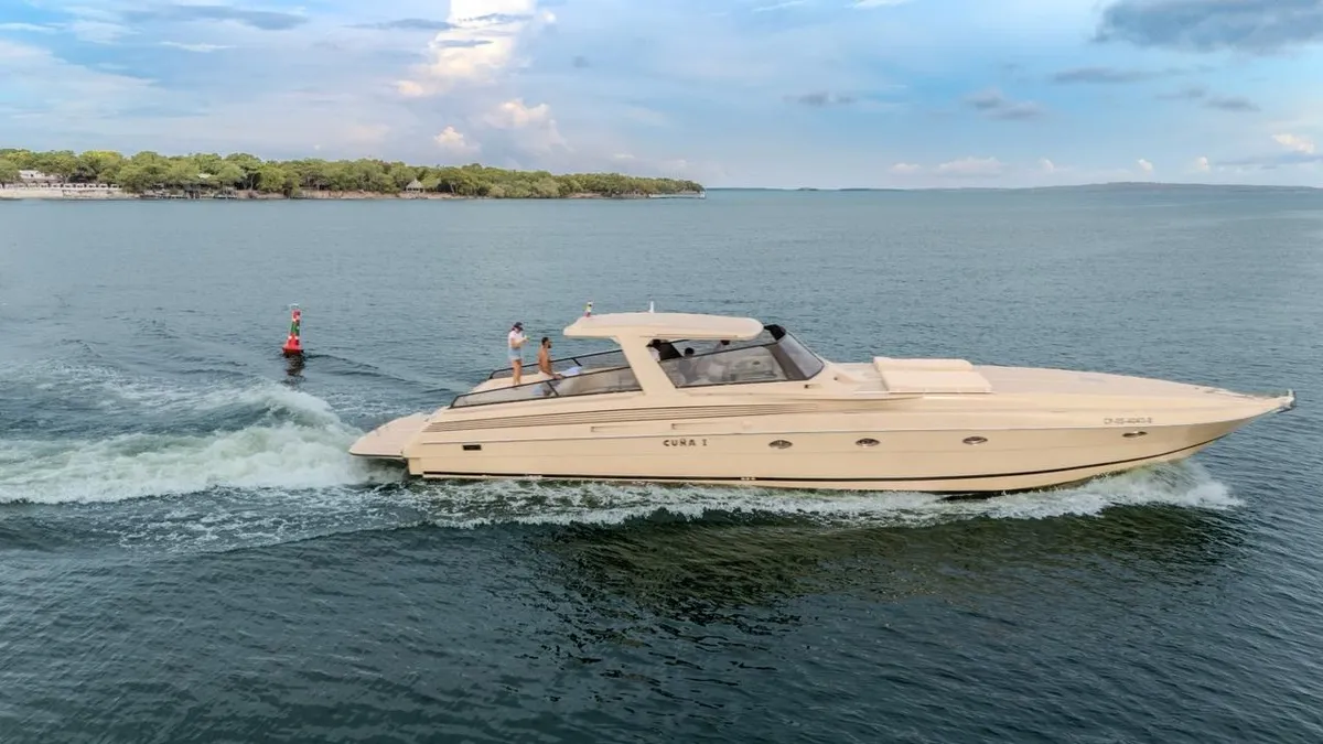 Cherokee cruising with guests on deck