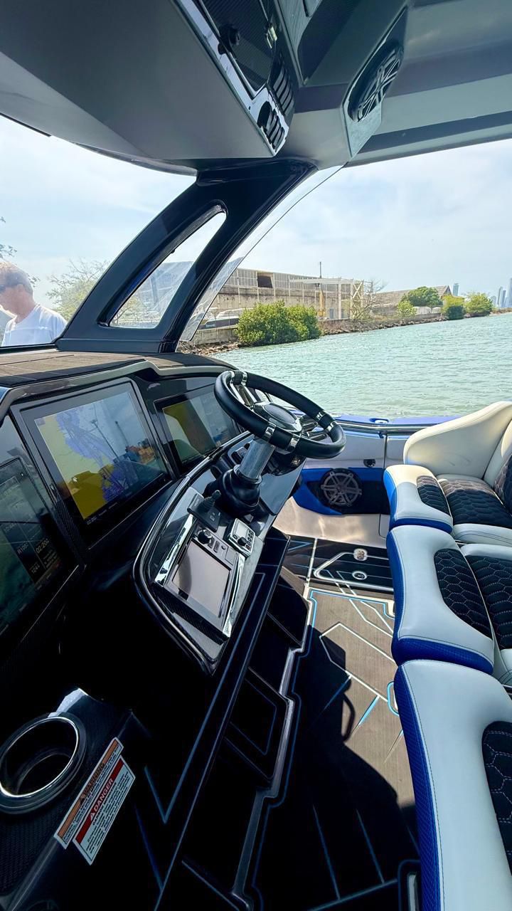 Helm side view with bolster seats on the 42 Racing