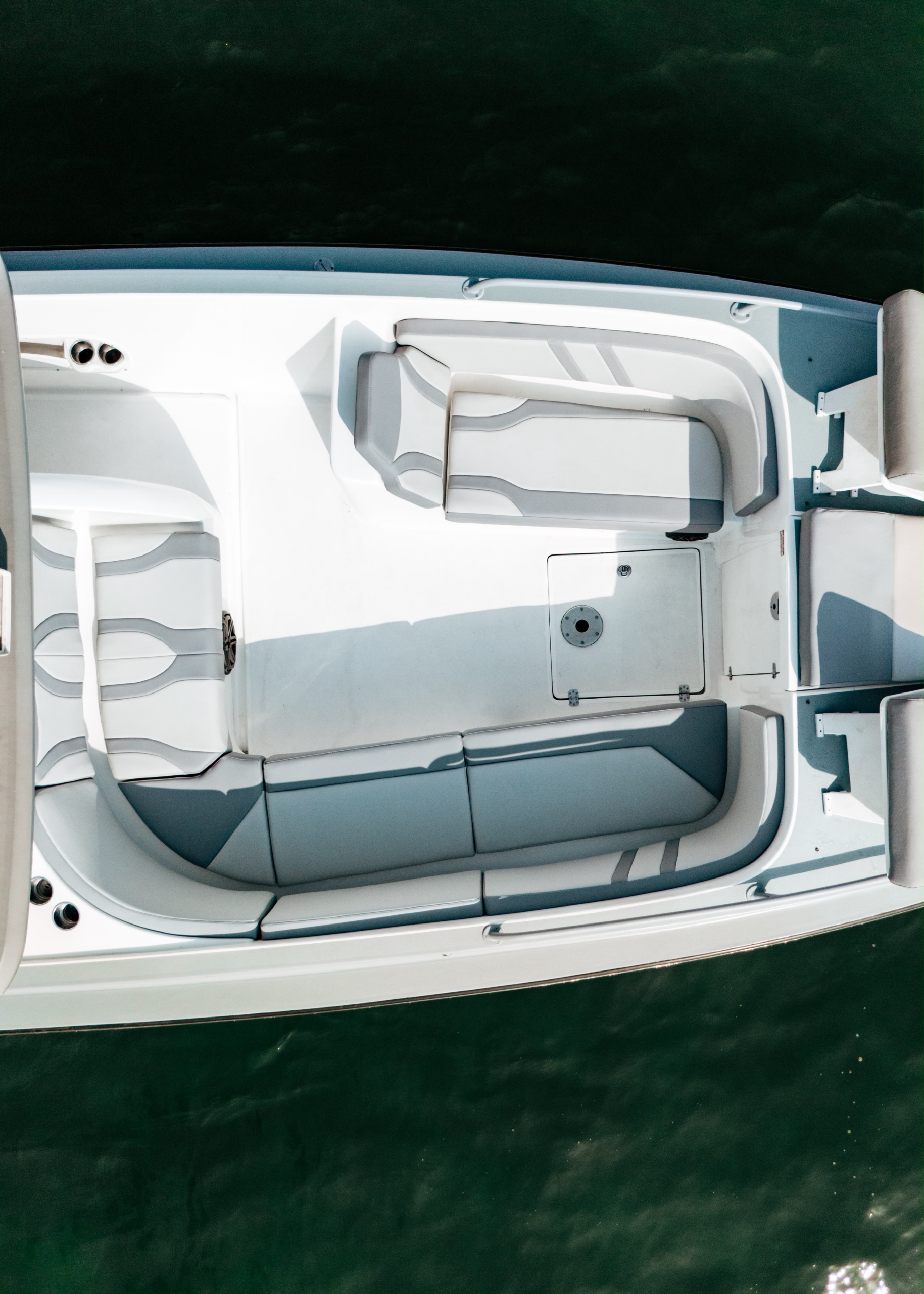 Deck and shade detail on the 38 ft speedboat
