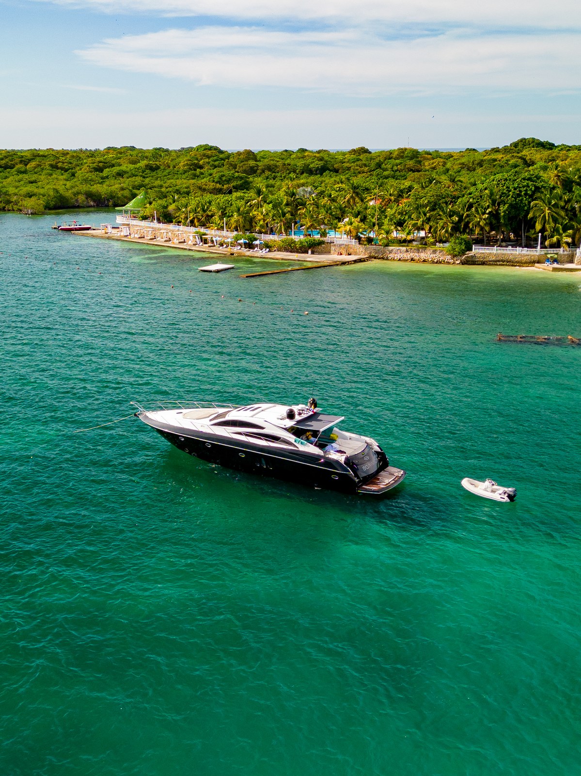 Private boat rental Cartagena at sunset near the Old City walls