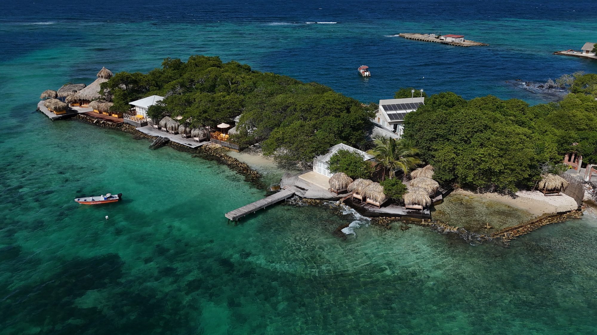 Private island on Isla Grande, Rosario Islands — the island surrounded by turquoise water