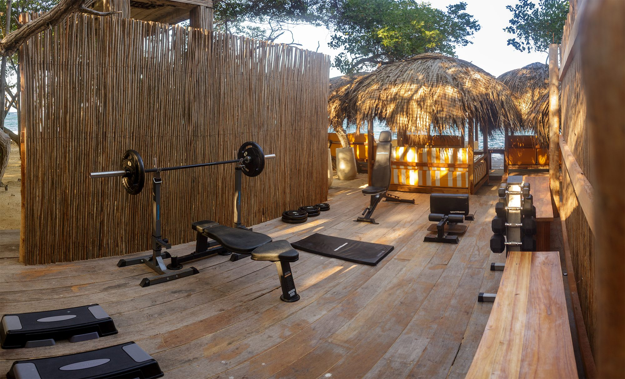Private island on Isla Grande — open-air island gym