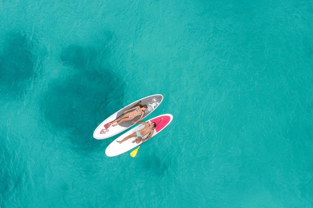 Private villa in the Rosario Islands — aerial view with paddleboards