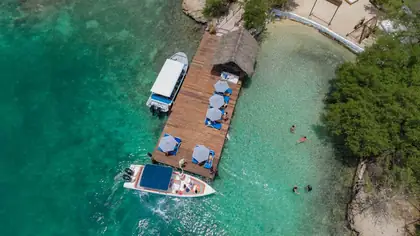 Isla Coralina day pass, Rosario Islands, on the day